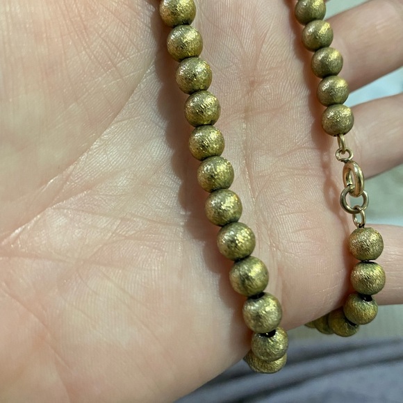 Napier 1/20 12KT GF RARE Vintage Brushed Bead Necklace - Picture 3 of 6